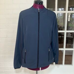 Barco One Wellness Scrub Jacket Navy Blue | Zip Front | Stretch Women’s Large